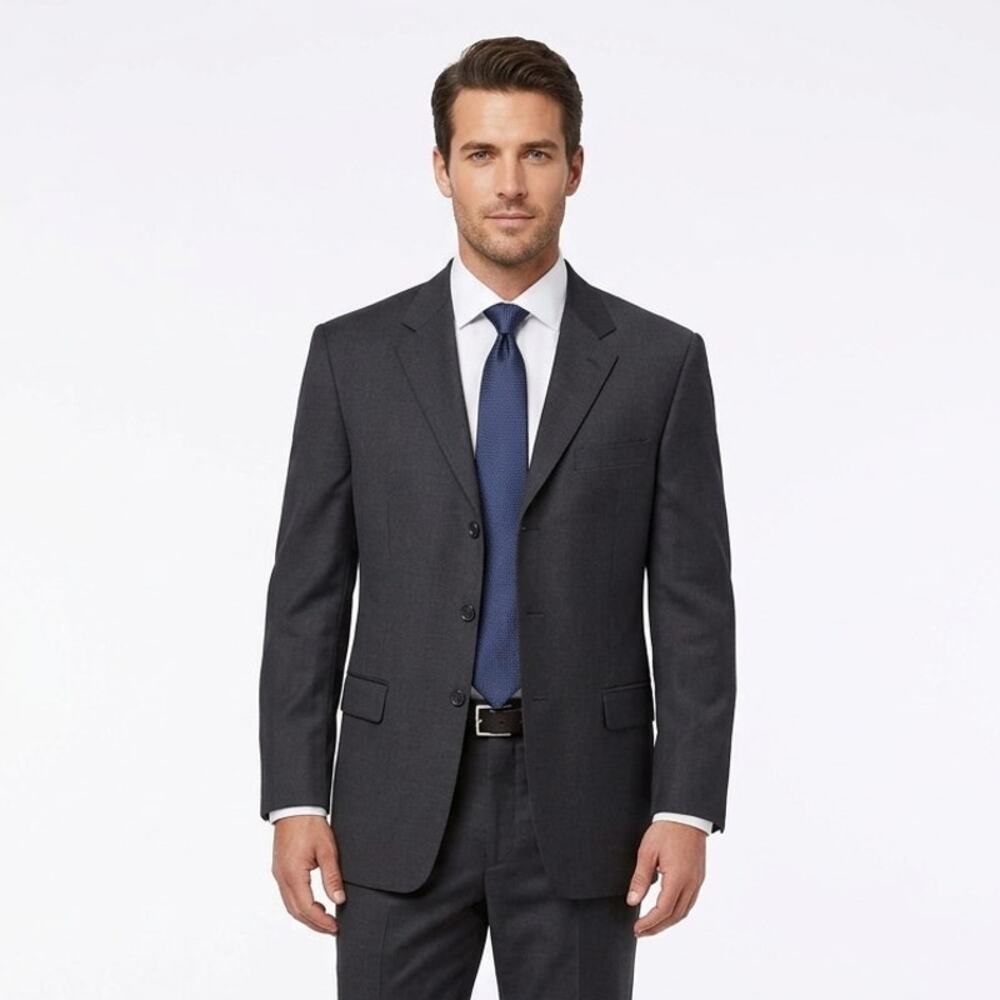 VTG Lauren Ralph Lauren Formal Blazer Men's 42R Charcoal Grey Single-Breasted